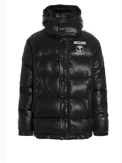 Moschino Double Question Mark Down Jacket In Black For Men Lyst