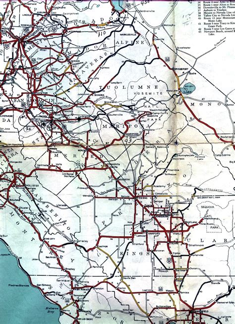 California Map Highway 99