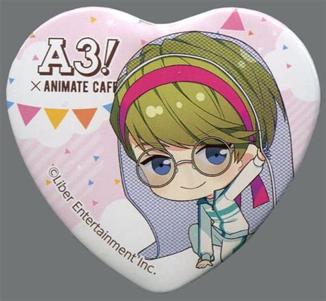 Badge Pins Victor Character Chikage Uki A3 A Three ×animatecafe Trading Heart Type Metal
