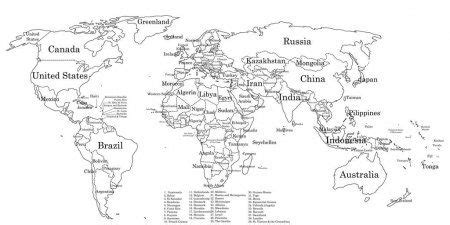 Recorra El Mapa Mundial Con Nombres De Pa Ses Ilustraci N De Stock