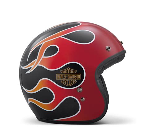 Harley Davidson Retro Flame Open Face Helmet Motorcycle Helmets