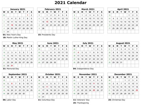 You can also add icons to mark important dates. Free Printable 2021 Monthly Calendar with Holidays Word ...