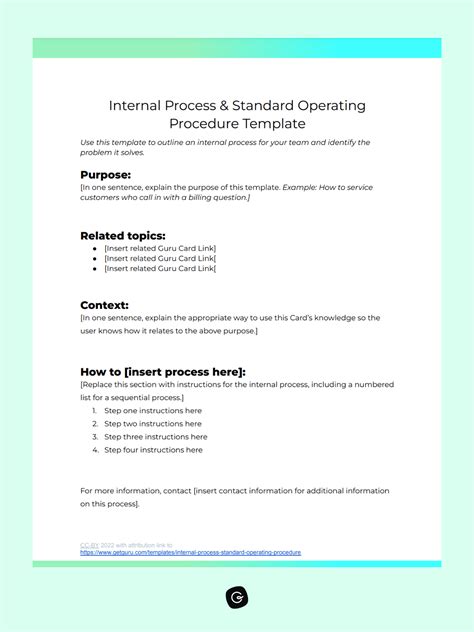 Standard Operating Procedure Pdf Adapted From Ctrg Template Sop