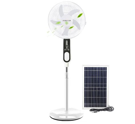 Stand Solar Charging Fan 12v 16 Inch Rechargeable Standing Battery Emergency Light Pedestal
