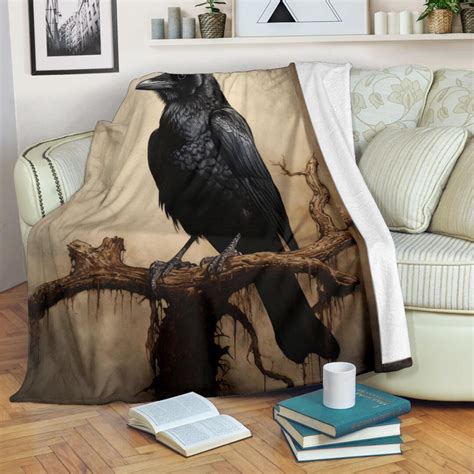 Crow Raven Blanket Goth Ts Crow Fleece Blanket Crow Ts Crow
