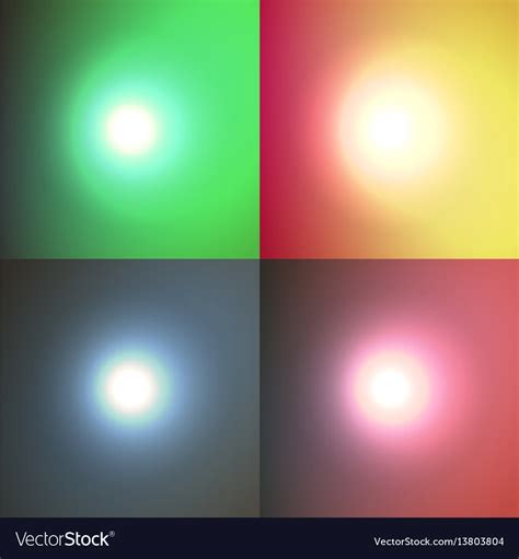 Set Abstract Color Glow Light Effect Royalty Free Vector