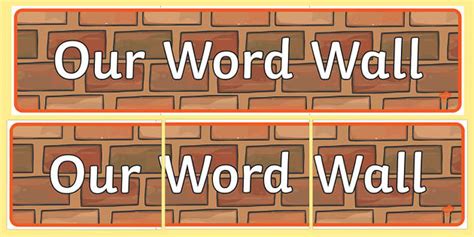 👉 Word Wall Heading Our Word Wall Display Twinkl