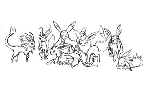 Pokemon Coloring Eevee Into Umbreon Coloring Pages