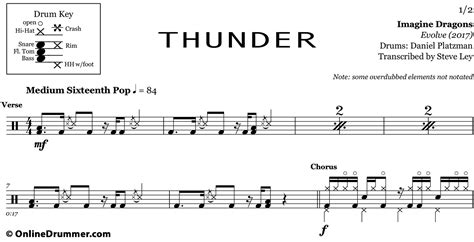 Upgraded list with hot songs 2020 to you listen online! Thunder - Imagine Dragons - Drum Sheet Music | OnlineDrummer.com