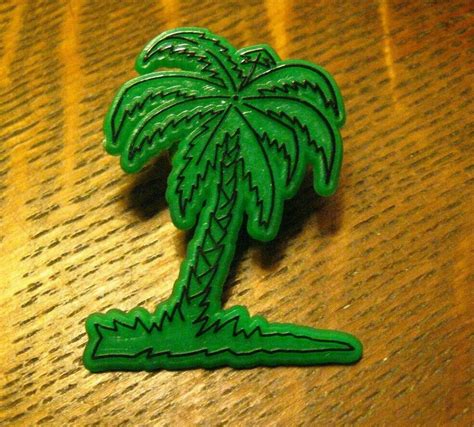 Vintage 1980s Tropical Palm Tree Lapel Pin Wham Miami Vice Style
