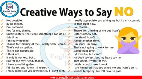 Creative Ways To Say No In Speaking Ways To Say Said Other Ways To