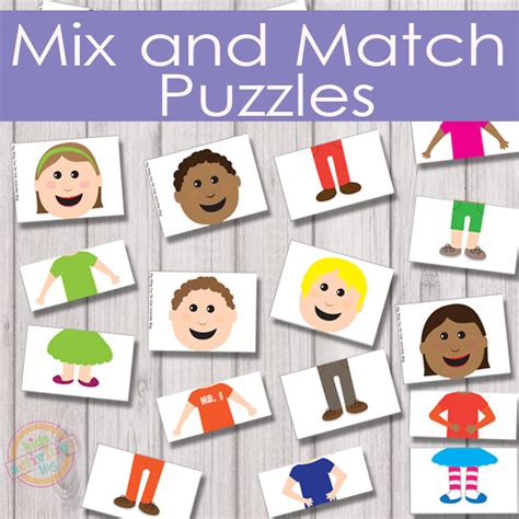 Mix And Match Puzzles Free Kids Printable