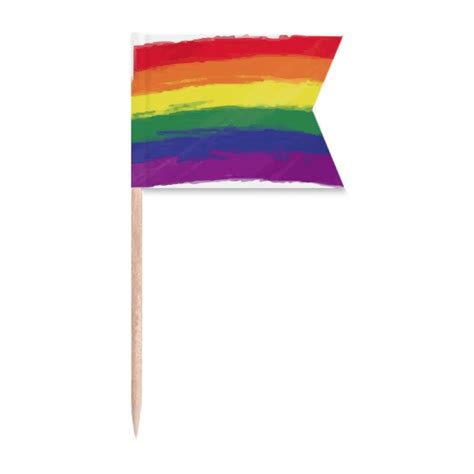 Stippling Rainbow Lgbt Toothpick Flags Labeling Marking For Party Cake