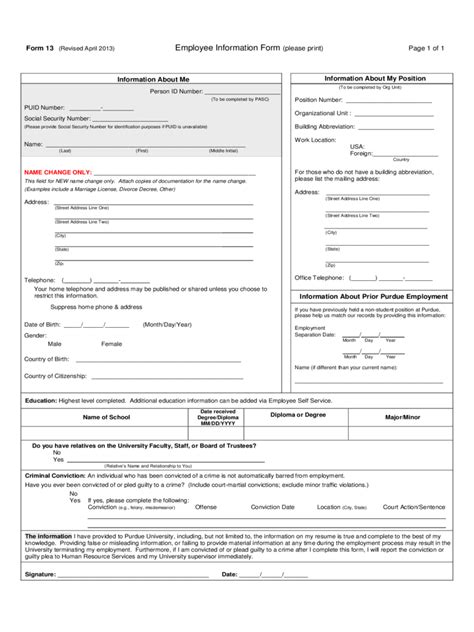 Employee Information Form Template Excel Free Samples Examples