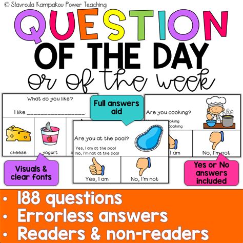 Question Of The Day For Pre K And Kindergarten Made By Teachers