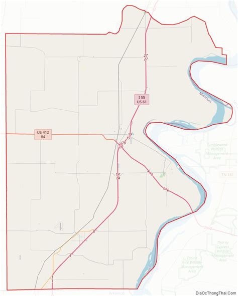 Map Of Pemiscot County Missouri