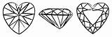 Coloring Diamond Heart Shape Cut 206px 28kb sketch template