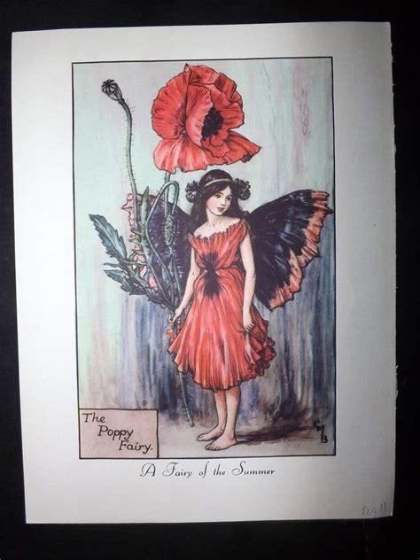 Cicely Mary Barker 1955 Vintage Flower Fairies Print Marigold And Poppy Fairy
