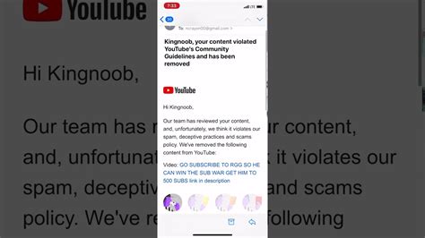 My Video Got Taken Down Warning From Youtube Youtube