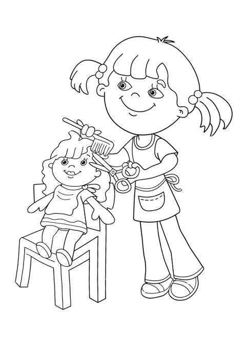 Keeping kids busy since ages ago. Hairdresser coloring pages | Coloring pages to download ...