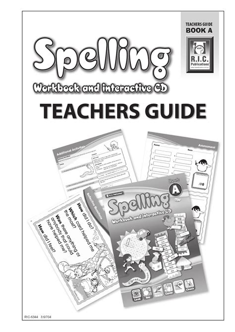 Spelling Workbook And Interactive Cd Teachers Guide Book A Ages 5 6