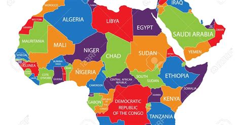 Africa Map With Names World Map Gray