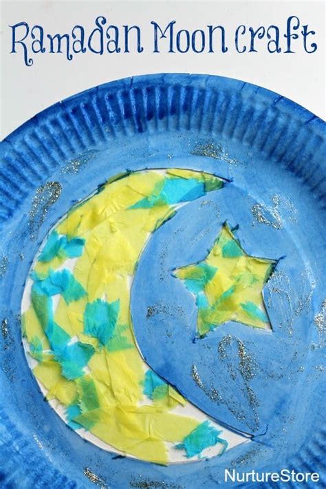 Paper plate moon Ramadan craft - NurtureStore