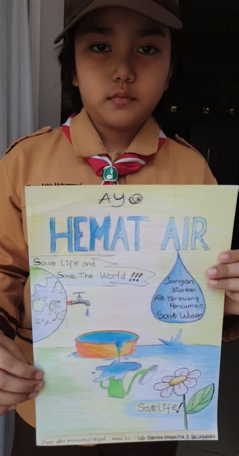 Membuat Poster Hemat Air Hemat Energi Sd Patra Dharma Balikpapan