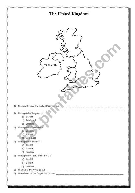 The United Kingdom Esl Worksheet By Bruxamá
