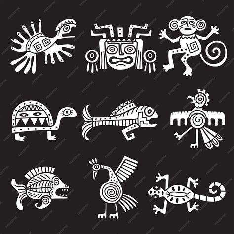 Premium Vector Ancient Mexican Symbol Aztec Tribal Traditional