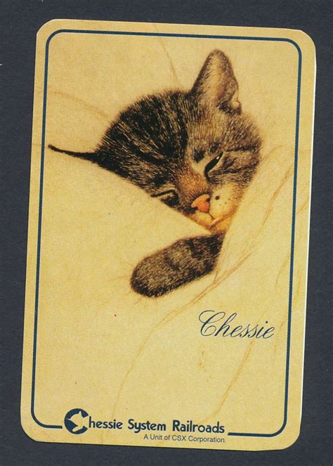 Chessie System Railroads Cat Kitten Playing Card Single Ace Of Spades