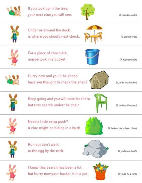 Here are some brand new easter egg hunt clues to help you make easter extra fun for your kids. ideas for an easter egg hunt - Google Search | Easter scavenger hunt, Easter treasure hunt ...
