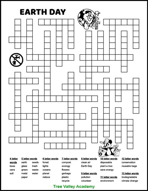 Fun Earth Day Fill In Word Puzzle Activity For Older Kids