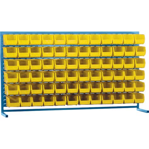 kleton louvered rack and bins combinations 72 bins 72 w x 15 d x 40 h kleton