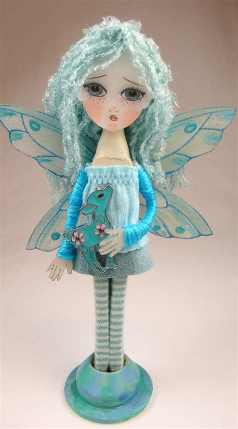 Fawn Fairy Handmade Clothes Pin Art Doll Fae Ooak