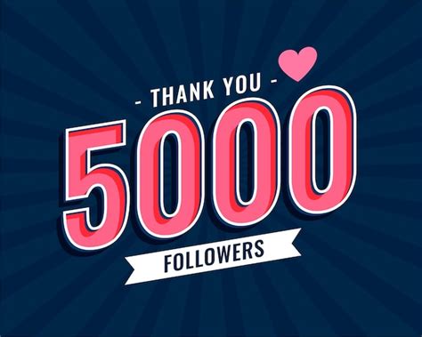 Free Vector 5000 Social Media Followers Thank You Post Template