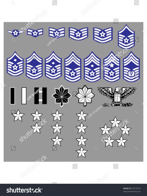 Us Air Force Rank Insignia Officers Stock Vector 27514741 Shutterstock
