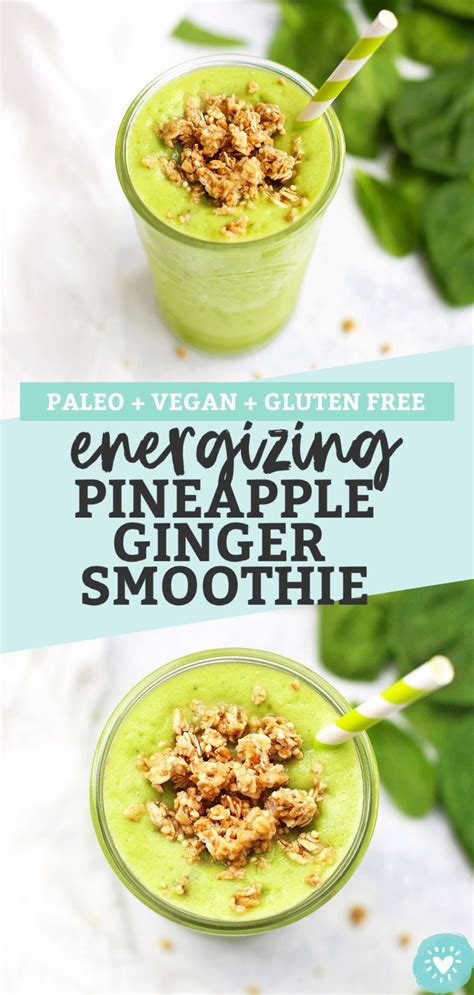Process celery, green apples, kale, cucumber, ginger, and lemon through a juicer. Energizing Pineapple Ginger Smoothie (Paleo & Vegan) | Recipe in 2020 (With images) | Healthy ...
