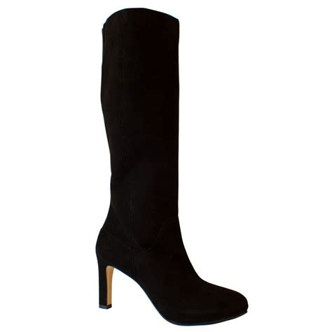 A Concealed Platform Makes Amalfi’s Black Suede Mid Heel Boot Anywhere Everyday Ready Boots
