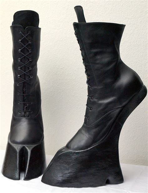 Horseking Design — Satyr Hoof Boots Ankle High Boots All Black With