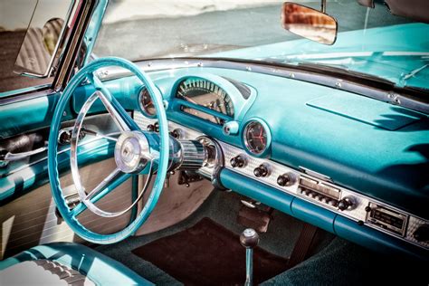1950s Ford Thunderbird Classic Car Interior 50s Car
