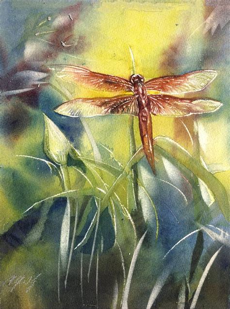 Red Dragonfly Painting By Alfred Ng Fine Art America