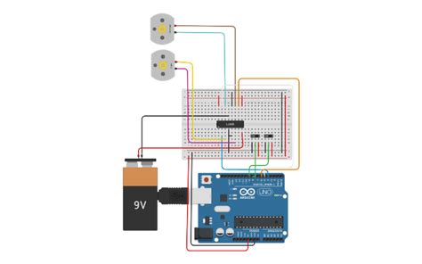 Circuit Design Control De Motores Con L293d Tinkercad