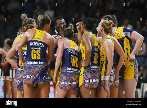 Lightning Players Celebrate After Winning The Round Super Netball Match Between The