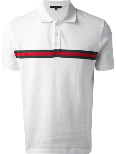 Gucci Short Sleeve Polo Shirt In White For Men Lyst