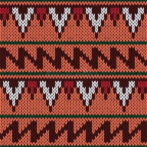 Ethnic Knitting Motley Ornate Seamless Pattern Stock Vector