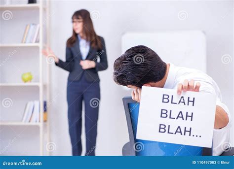 The Employee Bored At The Business Presentation Stock Image Image Of Flipchart False 110497003
