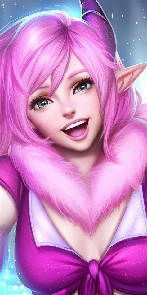 Download 1080x2160 Wallpaper Pink Hair Elf Girl Smile Pretty