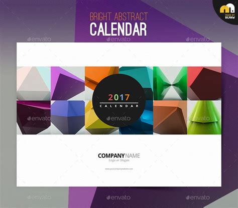 Bright Abstract Calendar Calendar Portfolio Template Design Modern