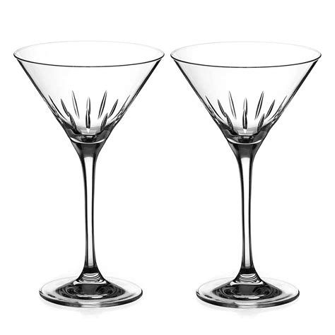 Linea Crystal Martini Cocktail Glasses Set Of 2 Diamante Home